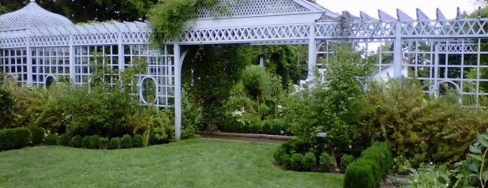 Beautiful arbors inside the Snug Harbor Botanical gardens on Staten Island's North Shore