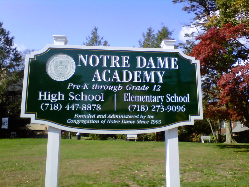 Notre Dame Academy Sign